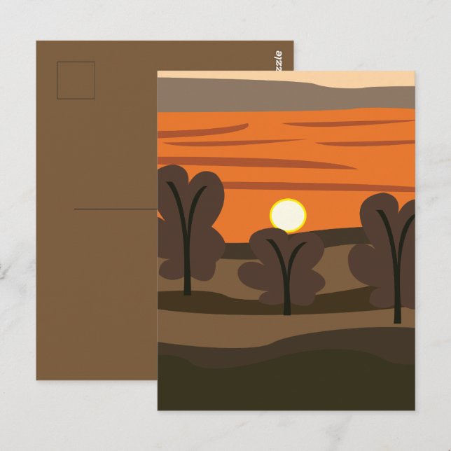 Postal Sunrise Sky Scenic Travel (Anverso / Reverso)