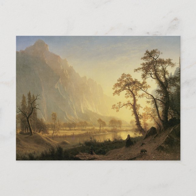 Postal Sunrise, Yosemite Valley por Albert Bierstadt (Anverso)
