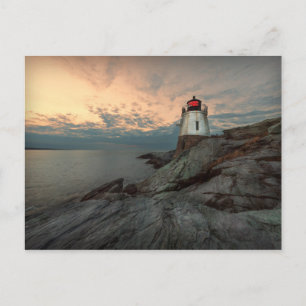 Postal Sunset At Castle Hill Lighthouse