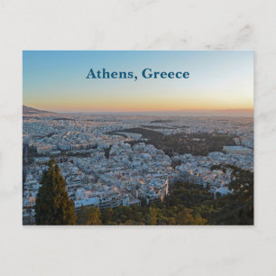Postal Sunset Athens Grecia Cityscape Postcard