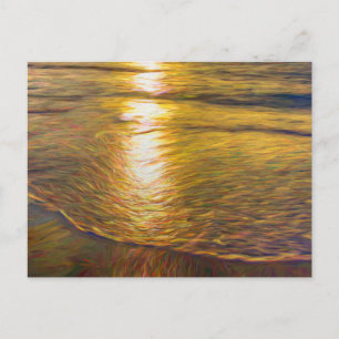 Postal Sunset Beach Resumen Arte