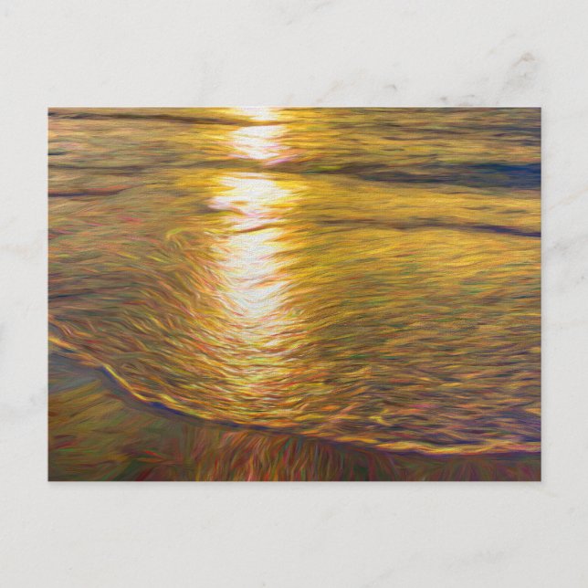 Postal Sunset Beach Resumen Arte (Anverso)