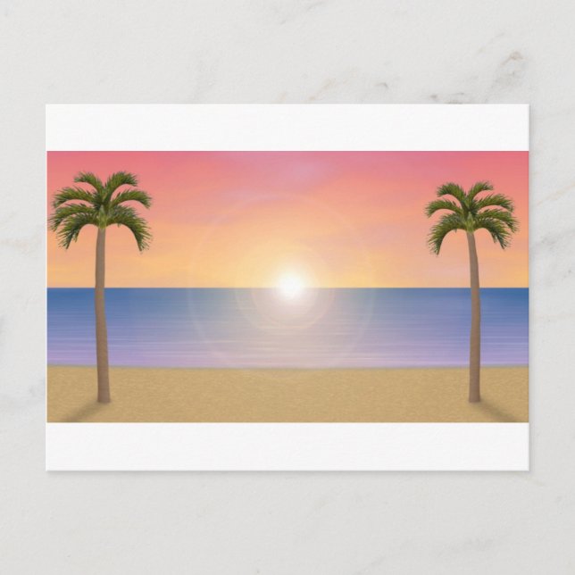 Postal Sunset Beach Scene: (Anverso)