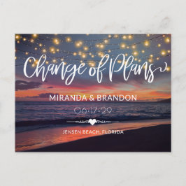 Postal Sunset Beach String ilumina el cambio de planes en