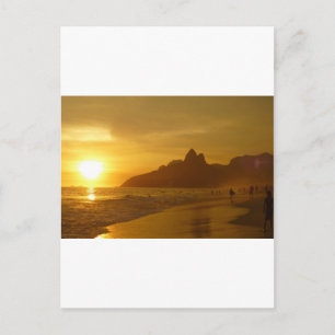 Postal Sunset Beach Tropical Ocean Water Peace Love Sand