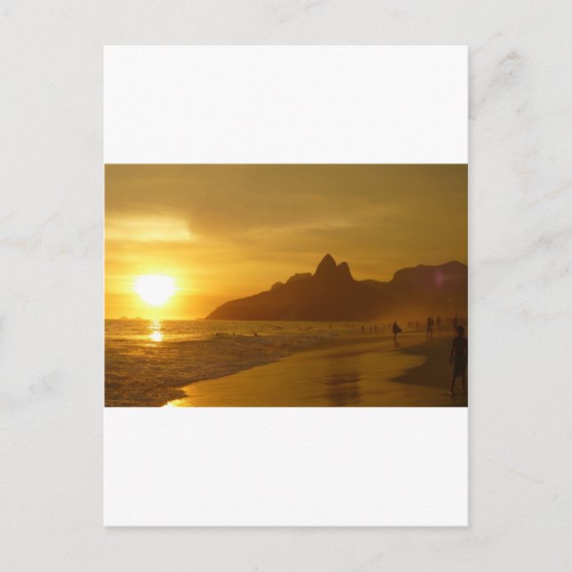 Postal Sunset Beach Tropical Ocean Water Peace Love Sand (Anverso)
