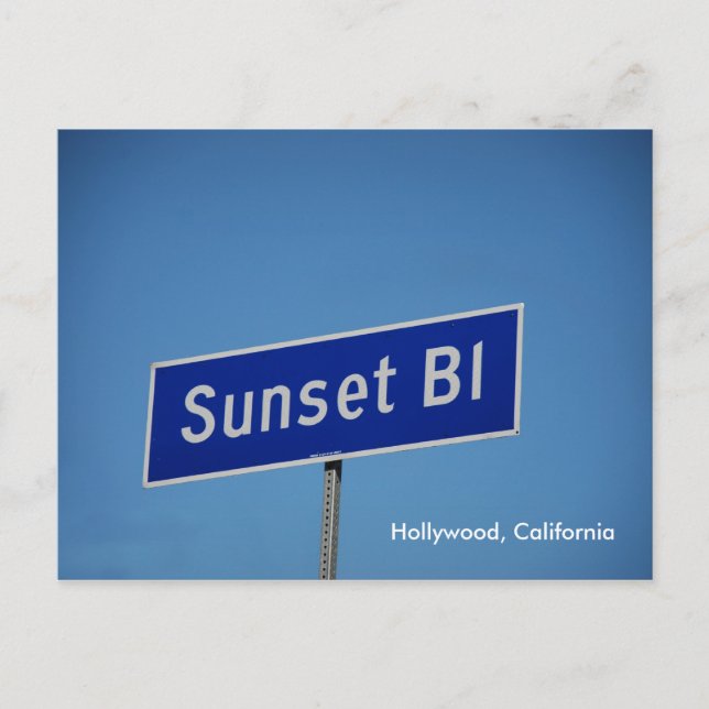 Postal Sunset Blvd, Hollywood, California (Anverso)