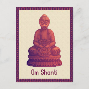 Postal Sunset Buddha Pixel Art