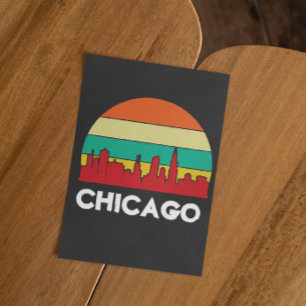 Postal Sunset de Chicago Cityscape Vintage