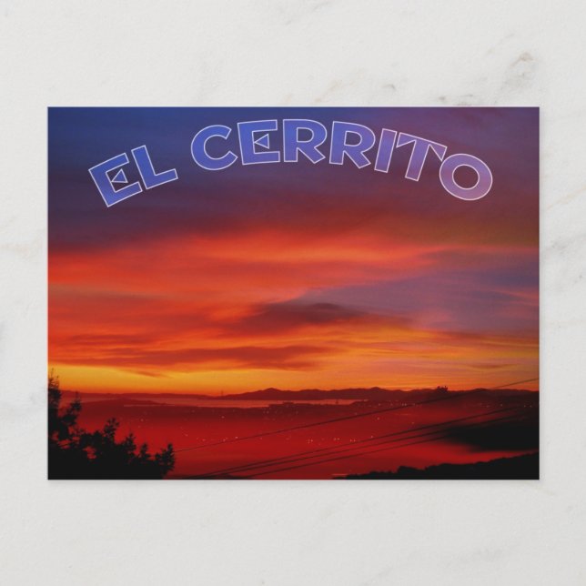 Postal Sunset de El Cerrito (Anverso)