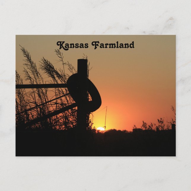 Postal Sunset de Kansas Country Farmland (Anverso)