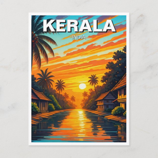 Postal Sunset de Kerala India (Anverso)