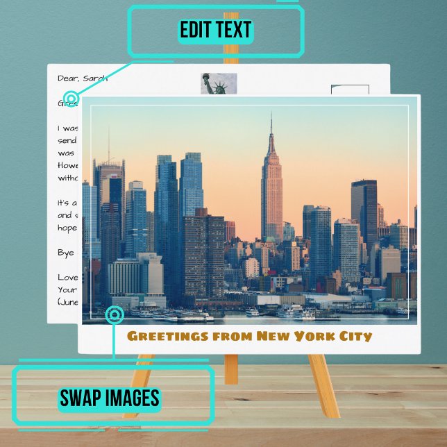 Postal Sunset de la ciudad de Nueva York (Please enjoy our New York City postcard)