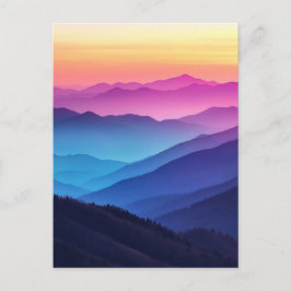 Postal Sunset de la montaña Smoky