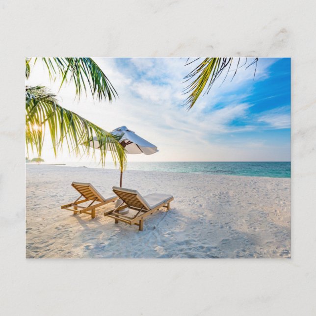 Postal Sunset de playa asombrosa (Anverso)