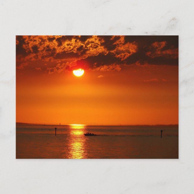 Postal Sunset de Vorarlberg en el lago de Constanza en Au (Anverso)