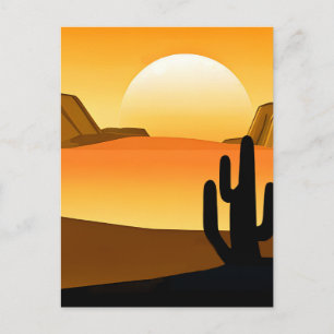 Postal Sunset del desierto del Suroeste con las Mesas