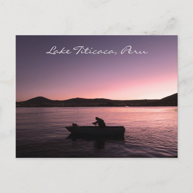 Postal Sunset del lago Titicaca en Perú (Anverso)