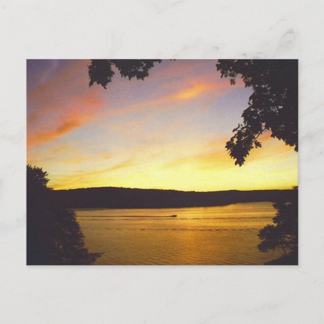 Postal Sunset del lago Wallenpaupack (Anverso)
