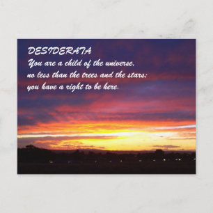 Postal Sunset DESIDERATA