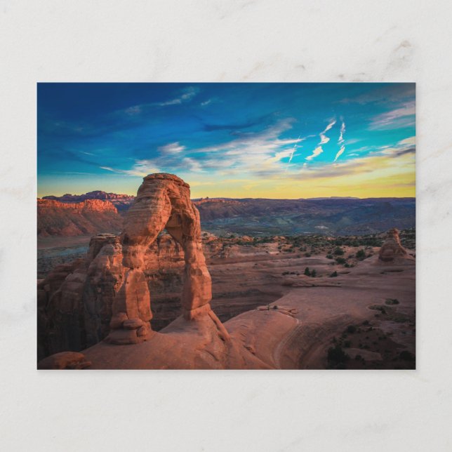Postal Sunset en blanco en el Parque Nacional Arches, pos (Anverso)