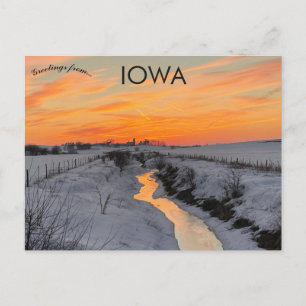Postal Sunset en el condado de Johnson Iowa USA