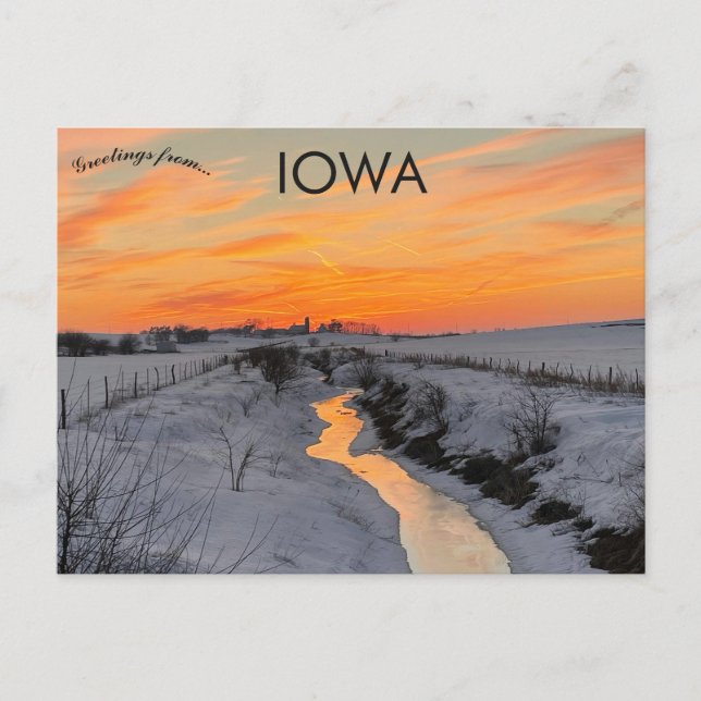 Postal Sunset en el condado de Johnson Iowa USA (Anverso)