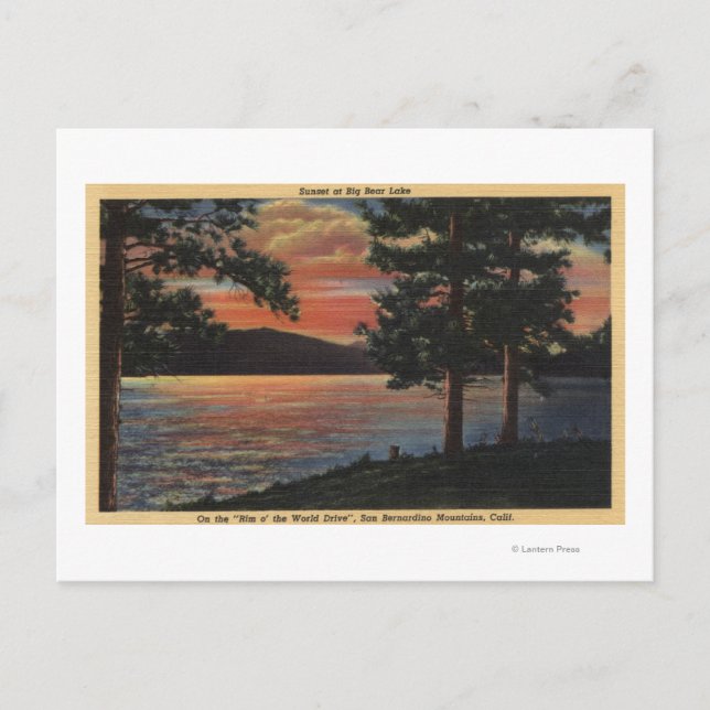 Postal Sunset en el lago Big Bear (Anverso)