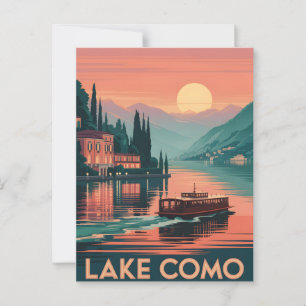 Postal Sunset en el lago Como