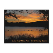 Sunset en el Parque Estatal Lake Scott - Geese en