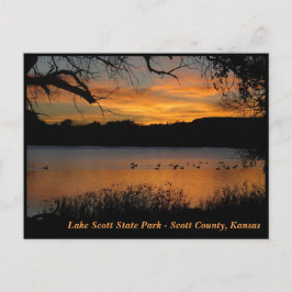 Postal Sunset en el Parque Estatal Lake Scott - Geese en 