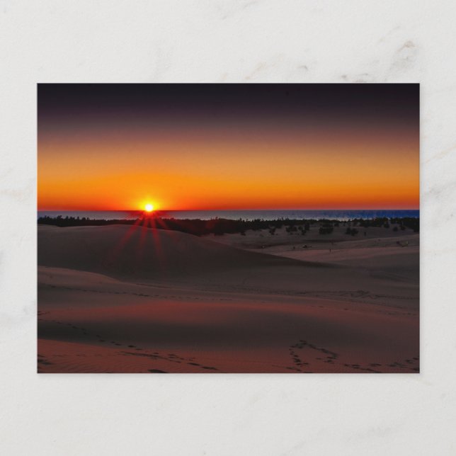 Postal Sunset en el Parque Estatal Silver Lake, Michigan (Anverso)