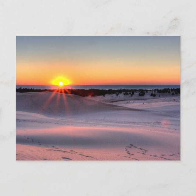 Postal Sunset en el Parque Estatal Silver Lake, Michigan (Anverso)