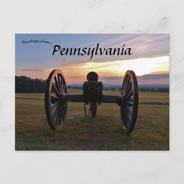 Postal Sunset en Gettysburg Pennsylvania USA (Anverso)