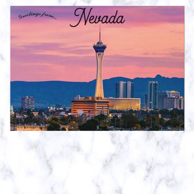 Postal Sunset en La Vegas Strip Nevada Postcard (Subido por el creador)