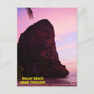 Postal Sunset en Railay Beach Krabi Thailand Postcard