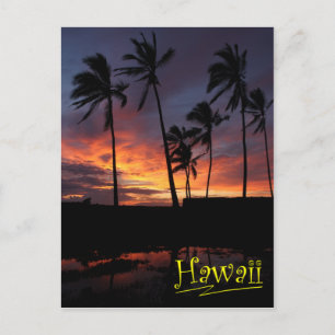 Postal Sunset hawaiano en el lugar de refugio