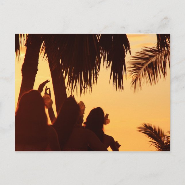 Postal Sunset Hula Dancing (Anverso)