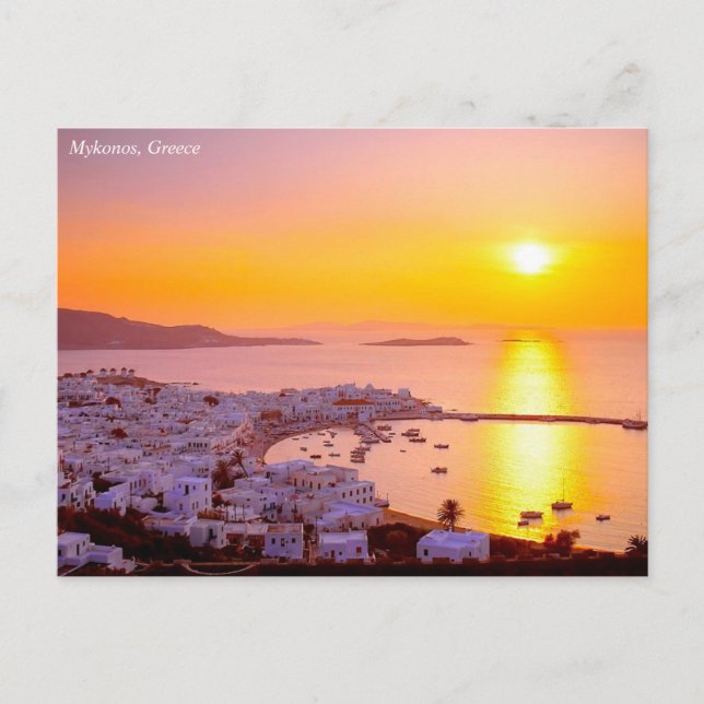 Postal Sunset in Mykonos, Greece (Anverso)