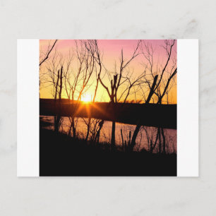 Postal Sunset Lake Wilson Kansas