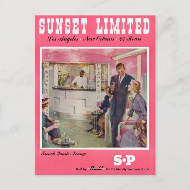 Postal Sunset Limited Los Angeles New Orleans Poster (Anverso)