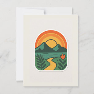 Postal Sunset natural retro - Montaña vintage