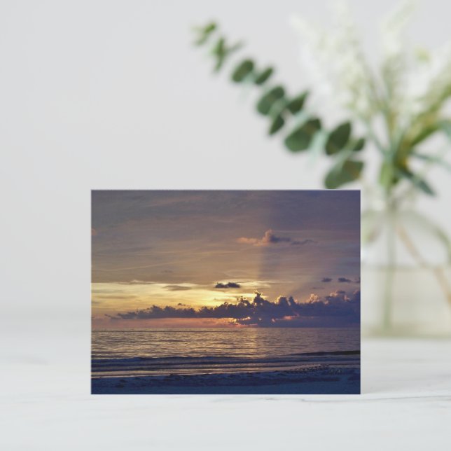 Postal Sunset on the Beach Gracias Card (Anverso de pie)