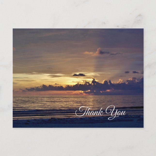 Postal Sunset on the Beach Gracias Card (Anverso)