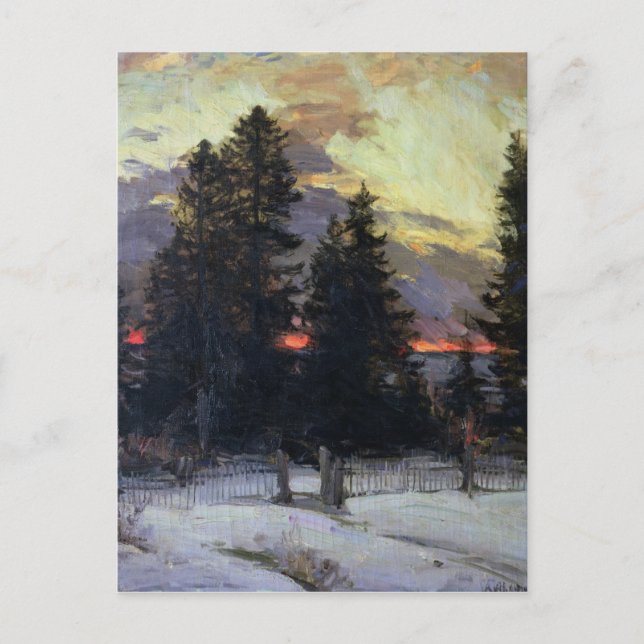 Postal Sunset over a Winter Landscape, c.1902 (Anverso)