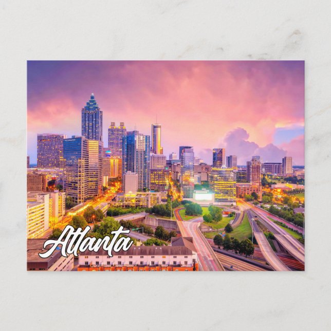Postal Sunset Over Atlanta, Georgia, Estados Unidos (Anverso)