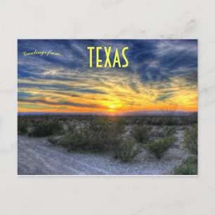 Postal Sunset Over Big Bend Parque Nacional Texas Estados