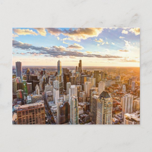 Postal Sunset Over Chicago (Anverso)