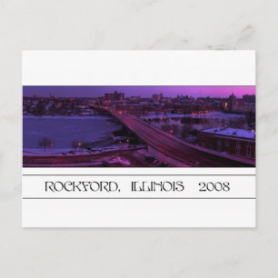 Postal Sunset Over Down Town Rockford