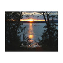 Sunset Over Forest Lake Postcard